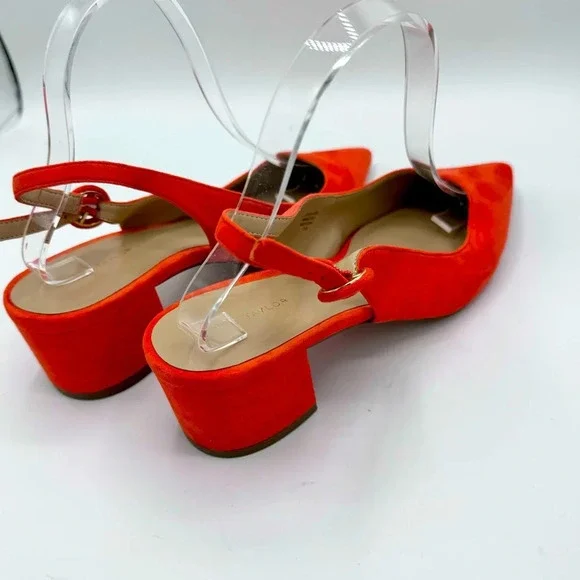 Ann Taylor Sling Backs with chunky heel size 7.5 orange in color - Picture 5 of 8